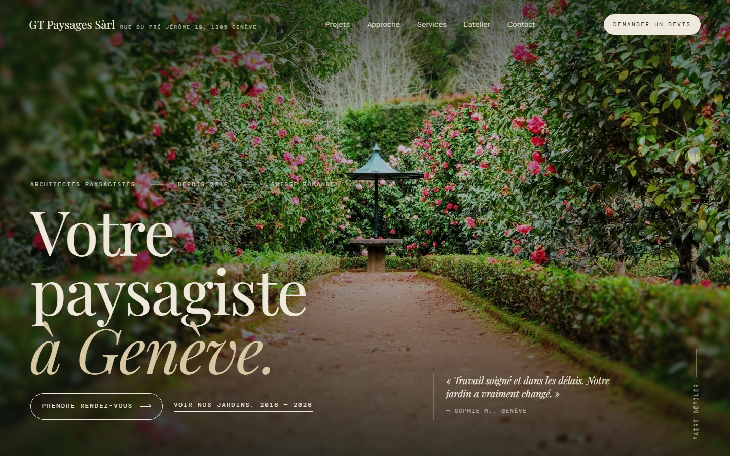Aperçu du site préparé pour GT Paysages Sàrl